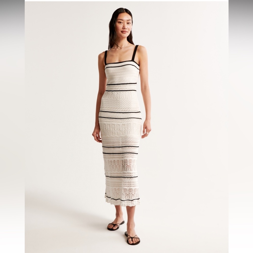 Abercrombie & Fitch Crochet Maxi Dress Large NWT